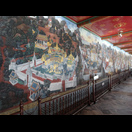 Wandmalerei im Phra Rabiang des königlichen Klosters in Bangkok